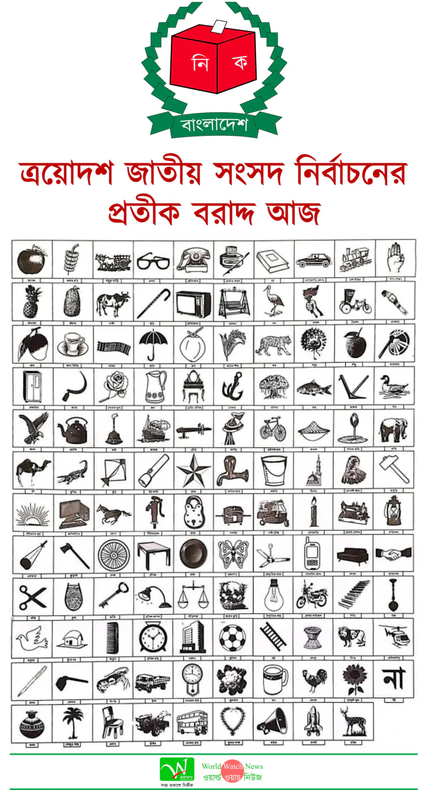 ত্রয়োদশ জাতীয় সংসদ নির্বাচন: আজ প্রতীক বরাদ্দ, কাল থেকে শুরু আনুষ্ঠানিক প্রচারণা