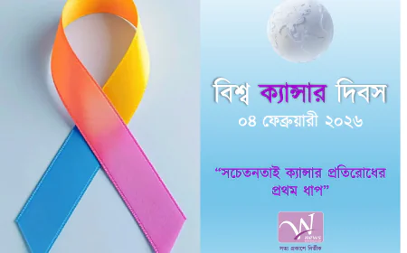 বিশ্ব ক্যান্সার দিবস আজ: সচেতনতাই ক্যান্সার প্রতিরোধের প্রথম ধাপ
