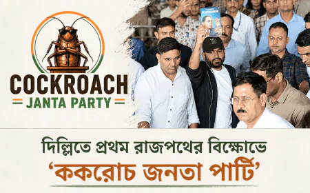 দিল্লিতে প্রথম রাজপথের বিক্ষোভে ‘ককরোচ জনতা পার্টি’, নেতৃত্বে প্রতিষ্ঠাতা অভিজিৎ দিপকে