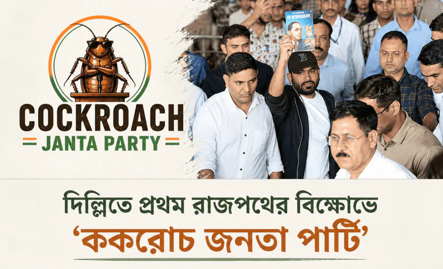 দিল্লিতে প্রথম রাজপথের বিক্ষোভে ‘ককরোচ জনতা পার্টি’, নেতৃত্বে প্রতিষ্ঠাতা অভিজিৎ দিপকে